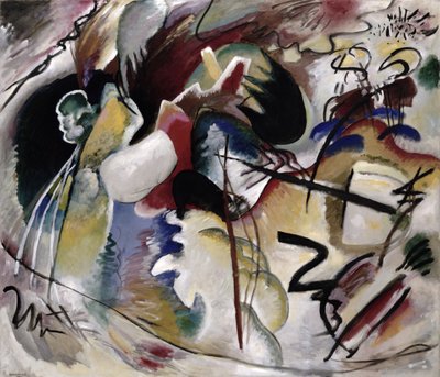 白い形の絵、1913 作： Wassily Kandinsky